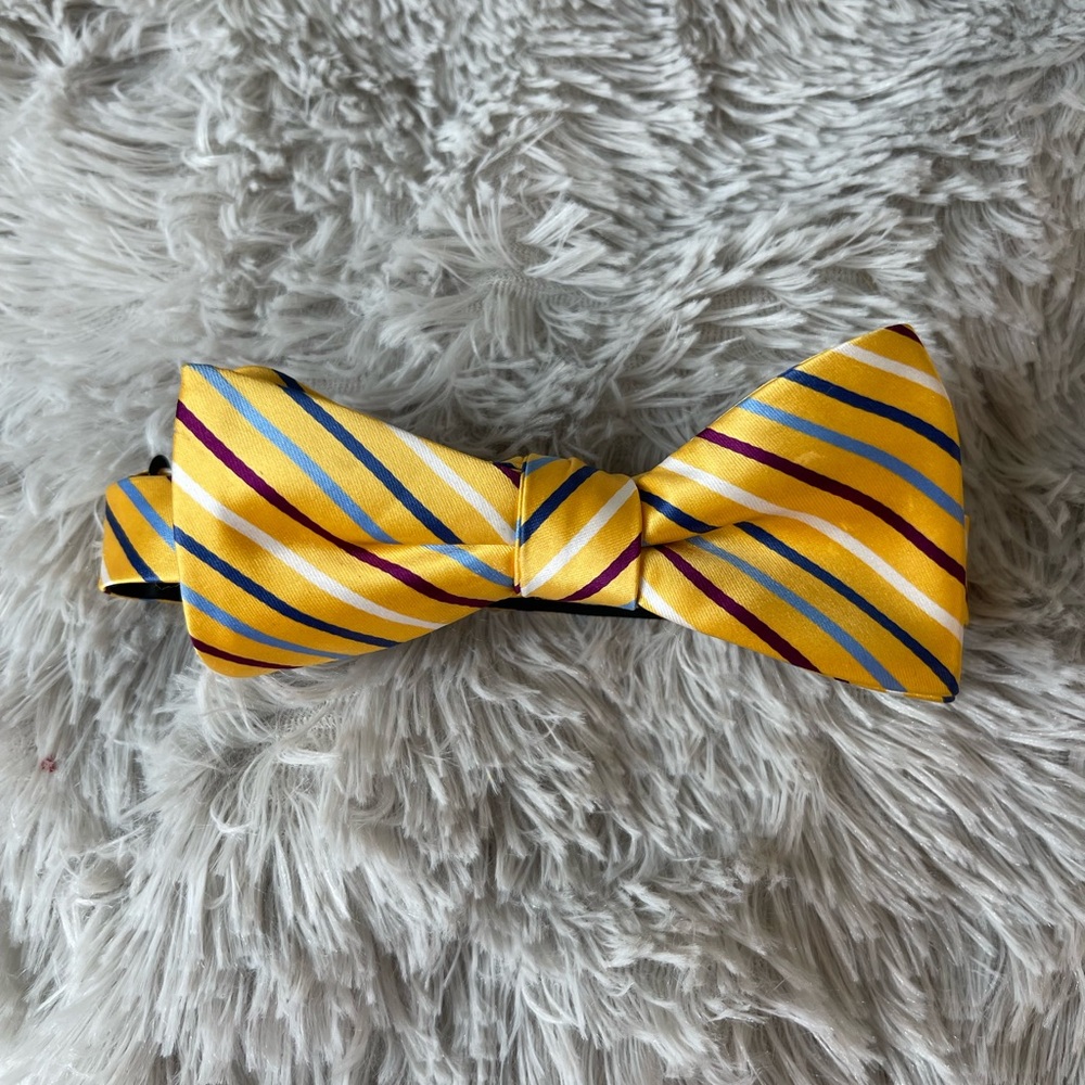 Billy London adjustable bow tie‎ -Yellow with Stripes
